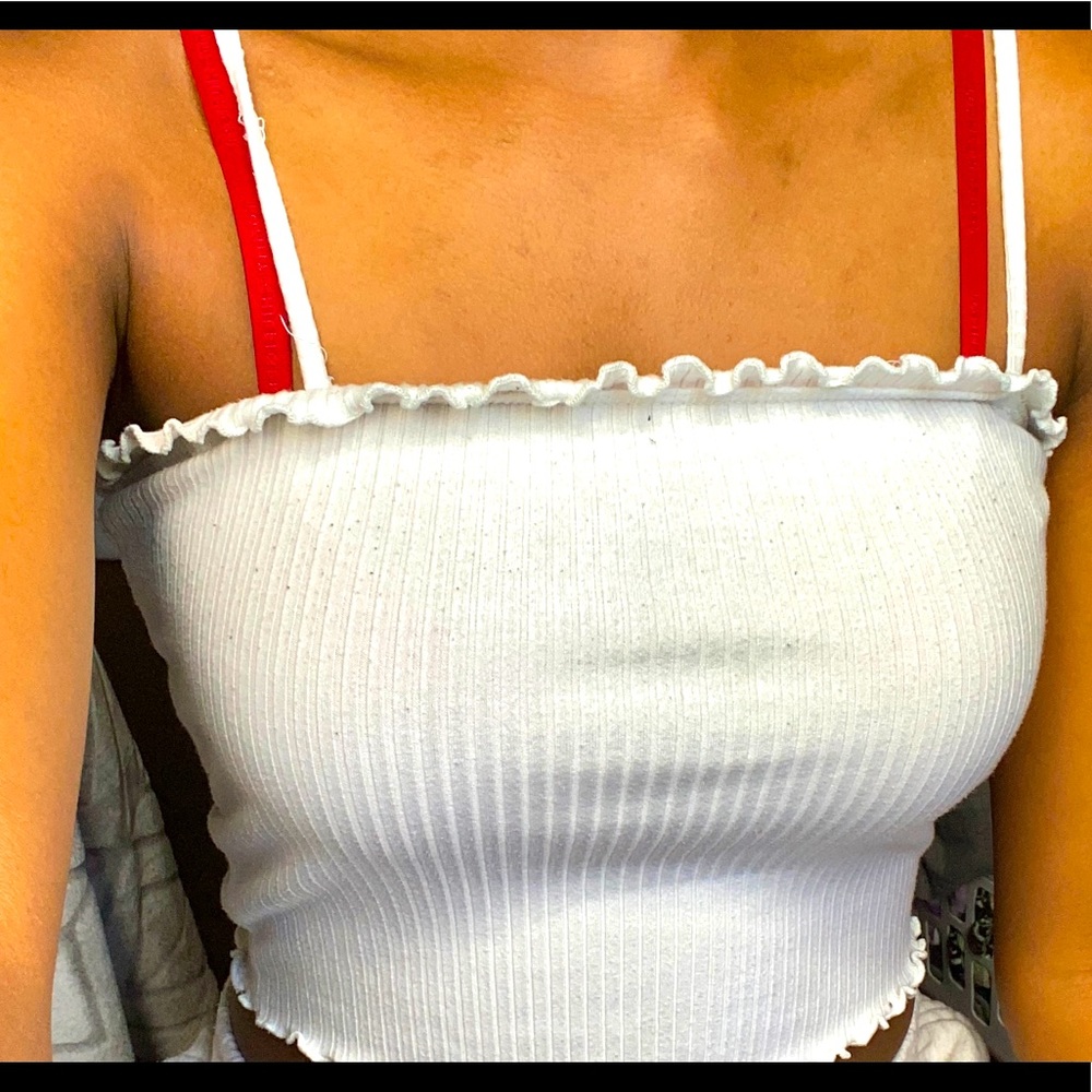 White cropped top